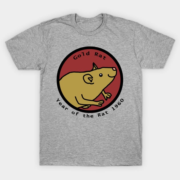 Year of the Gold Rat 1960 T-Shirt by ellenhenryart